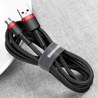 Cáp Sạc Nhanh Micro USB Cho Smartphone Android 2.4A Baseus Cafule 1m - Đen - Hàng Chính Hãng