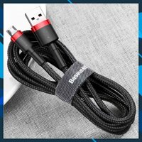 Cáp Sạc Nhanh Micro USB Cho Smartphone Android 2.4A Baseus Cafule 1m - Đen - Hàng Chính Hãng