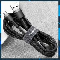 Cáp Sạc Nhanh Micro USB Cho Smartphone Android 2.4A Baseus Cafule 2m - Xám - Hàng Chính Hãng