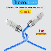Cáp sạc nhanh PD20W Silicone Hoco U113 C to L bọc hợp kim kẽm đầu cáp