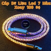 Cáp sạc nhanh phát sáng RGB xoay 180 độ,Sạc nhanh 120W Phụ Kiện Sạc Điện Thoại Phone Usb