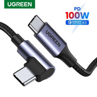 Cáp sạc nhanh QC 4.0 5A 100W, USB typec (USB-C) 1 đầu gập 90 độ Ugreen 70643 70645 20582 20583 dài 0,5m-3m