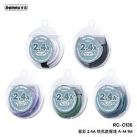 CÁP SẠC NHANH REMAX 1M RC-C135 A-M LYONCAI SERIES 2.4A (USB TO MICRO) BỌC DÙ, ĐẦU NỐI BẰNG NHỰA