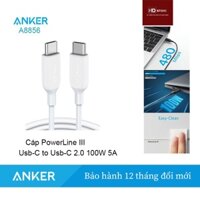 Cáp sạc nhanh truyền dữ liệu cho IPhone/Ipad/Macbook Pro 2020 ANKER PowerLine III 100W A8856 dài 1.8m - Chính hãng