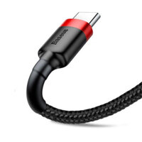 Cáp sạc nhanh, truyền dữ liệu tốc độ cao Baseus Cafule Type C 3A, Sạc nhanh Quick charge 3.0 - Hàng Chính Hãng - Đen Đỏ - 2 Mét