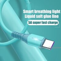 Cáp Sạc Nhanh / Truyền Dữ Liệu Có Đèn Led 5A Cổng Usb Type C Cho Samsung OPPO Vivo XiaoMi Redmi Huawei Honor