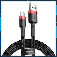 Cáp sạc nhanh, truyền dữ liệu tốc độ cao Baseus Cafule Type C cho Samsung S8S9 Note8 Note9 Xiaomi Huawei OppoNokia  3A, Sạc nhanh Quick charge 3.0, Siêu bền- Hàng nhập khẩu - 2m - đen