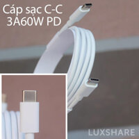 Cáp sạc nhanh Type-C to Type-C dài 1.5M sạc PD60W 20V3A cho điện thoại máy tính bảng Laptop loa bluetooth Pin dự phòng