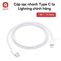 Cáp sạc nhanh Type C to Lightning chính hãng, dài 1m, Cáp sạc iphone chính hãng, BH 1 năm 1 đổi 1