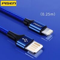 Cáp sạc Pisen Lightning (Double Side) braided 250mm