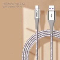 Cáp sạc Pisen Pro Type-C 5A, 50W Coloful – fully compatible – For All – ( LS-TC09-2000 )