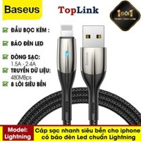 Cáp Sạc Siêu Bền Baseus CALZP Chỉ Số 8 Pin Cáp Cho Ipad Iphone Xs Max Xs XR Sạc Nhanh Có Đèn LED Cho IOS 13 12 11 10