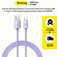 Cáp Sạc Siêu Nhanh Baseus Crystal Shine Series Fast Charging USB to Type-C 100W (Supercharge 5A & Data Cable) CAJY000505