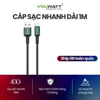 Cáp Sạc Siêu Nhanh & Truyền Dữ Liệu Tốc Độ Cao Chính Hãng VOLWATT GE-B011-AC USB-A To Type-C Cable