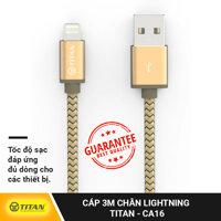 Cáp Sạc TITAN Chân Lightning dài 3m Dùng cho các dòng iPhone 5/5S/5C iPhone SE iPhone 6/6S iPhone 7/7Plus iPhone 8 iPad… [bonus]