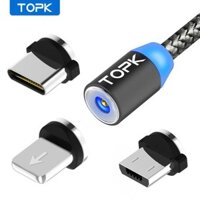 Cáp Sạc TOPK AM17 2m Có Nam Châm Dây Bện Nylon Cổng Micro Usb Cho Điện Thoại