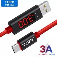 Cáp sạc TOPK USB - Type-C AC27 sạc nhanh 3A dùng cho Samsung Xiaomi Huawei giá tốt