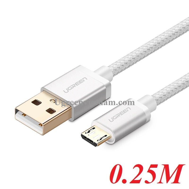 Cáp sạc truyền dữ liệu USB 2.0 sang MICRO USB Ugreen 30653 0.25M