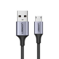 Cáp sạc truyền dữ liệu USB 2.0 sang MICRO USB vỏ dây bọc lưới Ugreen 60147 1,5M màu Đen