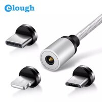 Cáp Sạc Từ Hít Nam Châm 2.4A Model E360 3 Đầu 3in1 Hàng Elough Chính Hãng Phân Phối