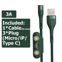 Cáp sạc từ tính Baseus, hỗ trợ sạc nhanh 3A , dài 1m , gồm 3 đầu cắm iPhone, Type C và Micro cho điện thoại, máy tính..