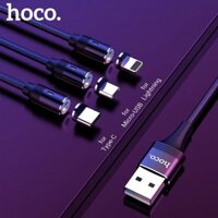 Cáp Sạc Từ Tính HOCO U76 Nylon Dây Bện Tốt Dùng Cho Micro USB/Type-C /Lightning iPhone Samsung Huawei OPPO VIVO