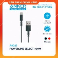 Cáp sạc Type C ANKER PowerLine Select+ USB-C ra USB 2.0 dài 0.9m - A8022