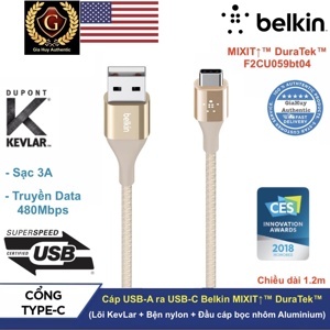 Cáp sạc Type-C Belkin MIXIT DuraTek F2CU059bt04