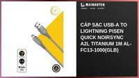 Cáp sạc USB-A to Lightning Pisen Quick NoirSync A2L Titanium 1m AL-FC13-1000(GLB)