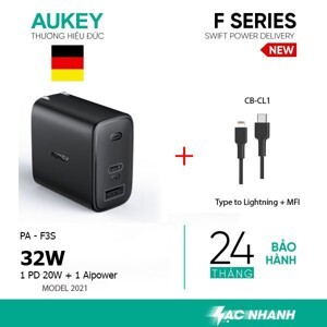 Cáp sạc USB-C sang Lightning Aukey CB-CL1