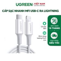 Cáp sạc USB C sang Lightning Ugreen US171 đạt chuẩn MFi 20W PD | Sạc nhanh | Tốc độ truyền 480Mbps | Bảo Hành 1 đổi 1 1