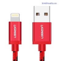 Cáp sạc USB Lightning 1m Ugreen 40479 cho iPhone 5/6/7 Plus, iPad vỏ bọc lưới chuẩn MFI Apple