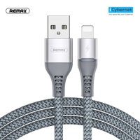 Cáp sạc USB to IP Remax RC-152i chiều dài 1m sạc 2.4A và truyền dữ liệu đồng thời 480MBs có đèn tiện lợi - Hàng chính hãng - Silver