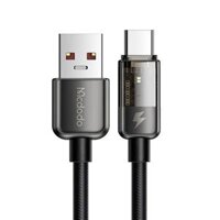 Cáp sạc USB to Type C MCDODO CA-3150 MDD 1.2m Transparent 6A Fast Charging Cable Nylon Braided Date Cord with Auto Power-Off Function