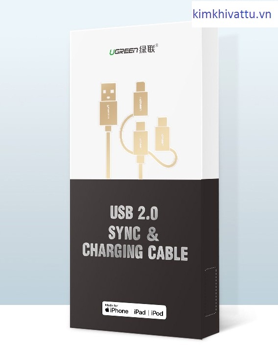 Cáp sạc USB Type-C+ Lightning + Micro USB dài 1.5m Ugreen 50206