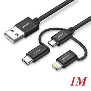 Cáp sạc USB Type C  Lightning  Micro USB  dài 1m ugreen 50205