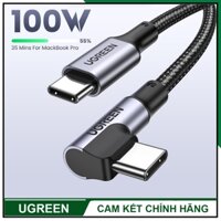 Cáp sạc Usb type-C Ugreen US334 - Dây sạc nhanh Usb TypeC 2 đầu đực, 1 đầu góc vuông 90 - Chính Hãng