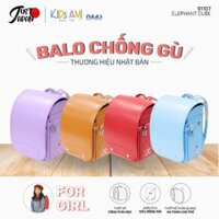 Cặp sách Balo chống gù Nhật Randoseru Kids Ami - Elephant Cube cho bé gái