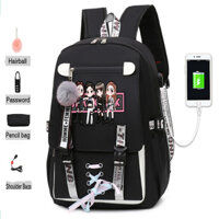 Cặp sách Balo nam nữ in hình BLACKPINK ver Thắt Nơ Dưới CHIBI Lisa Jennie Jisoo Rose thiết kế thời trang đi học