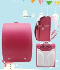 Cặp sách chống gù lưng Nhật bản khóa tự động, Cặp chống gù lưng Randoseru cho học sinh lớp 5,6,7, Ba lô Nhật bản màu hồng đậm