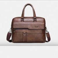 Cặp sách đựng tài liệu, máy tính bảng laptop - Cặp công sở nắp lệch nam nữ thời trang - JEEP V06