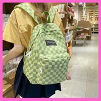 Cặp sách học sinh, Balo đi học đi chơi phong cách vintage kẻ CARO Hàn Quốc vải chống nước đẹp rẻ