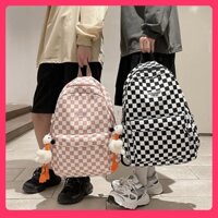 Cặp sách học sinh cấp 2 cấp 3 thời trang Hàn Quốc kẻ CARO cao cấp cỡ lớn nhiều ngăn giá rẻ