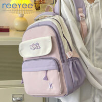 Cặp sách học sinh cấp 2 học sinh cấp 3 phong cách Nhật Bản Ba lô dung tích lớn màu tương phản Ba lô Thiếu Nữ tươi trẻ dễ thương