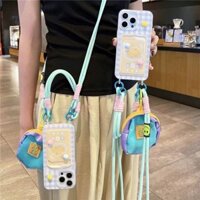 Cặp sách mini Apple kèm túi đựng thẻ ốp điện thoại chống rơi phù hợp với iPhone15 14 13 12 11 ProMax