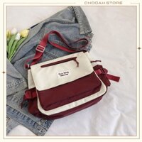 Cặp sách nam nữ đi học đeo chéo phối màu năng động CHOOAH TVNI19