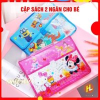 Cặp sách nhựa 2 ngăn DISNEY chống thấm cho bé đi học thêm- Hala Kid QATE0107