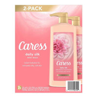 CẶP SỮA TẮM HƯƠNG HOA SIÊU MỊN CARESS DAILY SILK BODY WASH SET 2 CHAI X 750ML CỦA MỸ