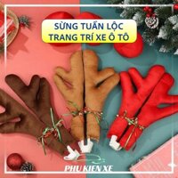 Cặp Sừng Tuần Lộc Ô Tô Và Mũi Đỏ Trang Trí Xe Hơi - Sừng Hươu Trang Trí Xe Ô Tô