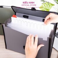 Cặp tài liệu A4 13 ngăn Deli, túi đựng hồ sơ tài liệu nhỏ gọn, tiện lợi-VPP Kiều Anh